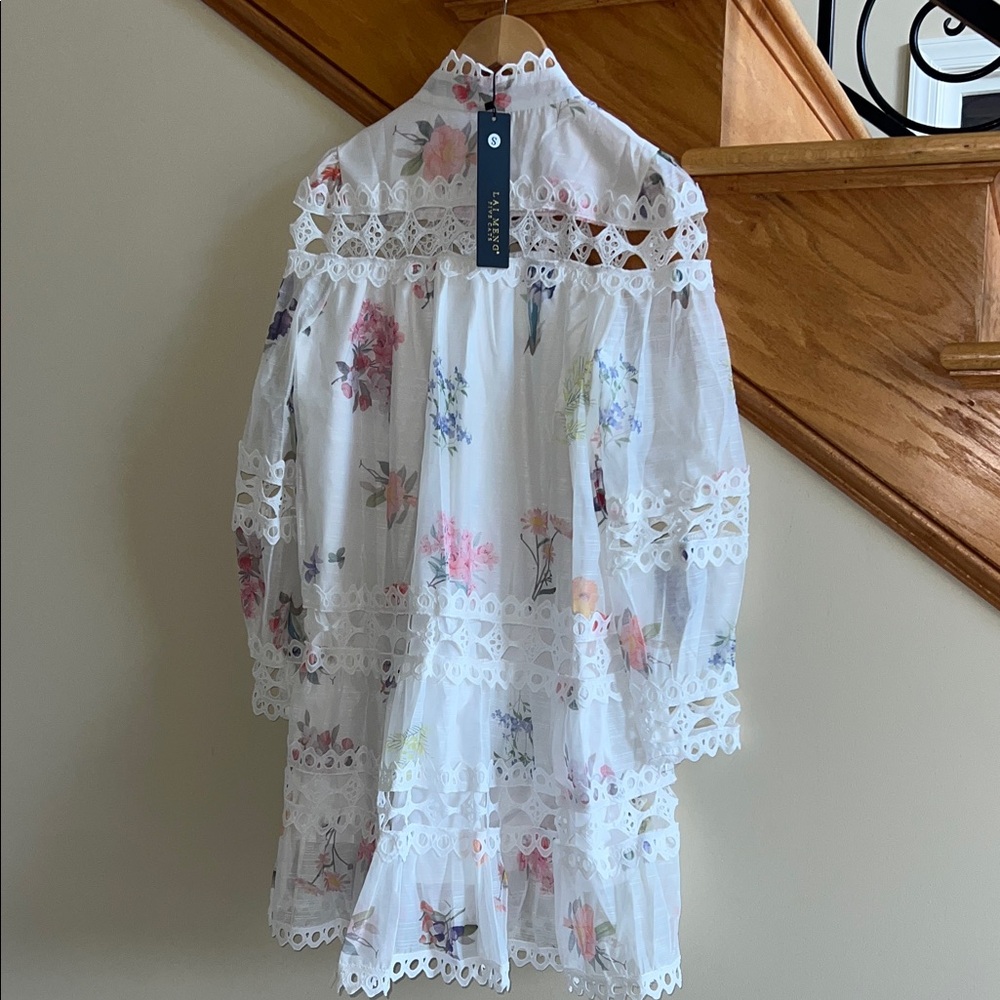 Lai Meng Five Cats Floral Lace Long Sleeve Dress Size Small New With Tag - Picture 14 of 16